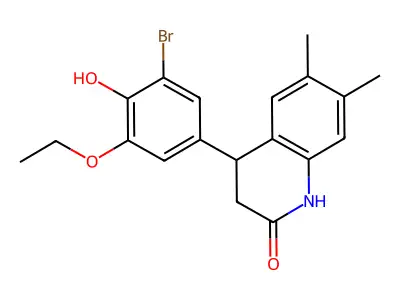 4-(3-bromo-5-ethoxy-4-hydroxyphenyl)-6,7-dimethyl-3,4-dihydroquinolin-2(1H)-one structure