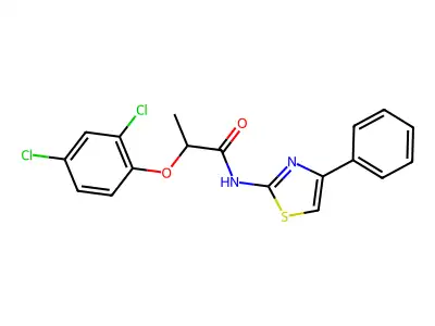 2-(2,4-dichlorophenoxy)-N-(4-phenyl-1,3-thiazol-2-yl)propanamide structure
