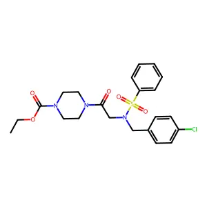 ethyl 4-[N-(4-chlorobenzyl)-N-(phenylsulfonyl)glycyl]piperazine-1-carboxylate structure