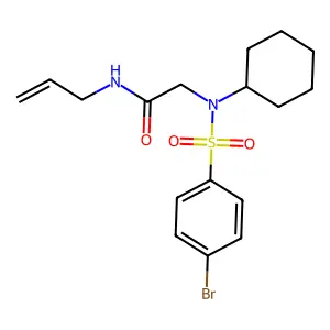 2-[(4-bromophenyl)sulfonyl-cyclohexylamino]-N-prop-2-enylacetamide structure
