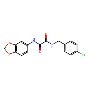 N'-(1,3-benzodioxol-5-yl)-N-[(4-chlorophenyl)methyl]oxamide structure
