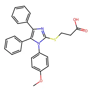 3-{[1-(4-methoxyphenyl)-4,5-diphenyl-1H-imidazol-2-yl]sulfanyl}propanoic acid structure