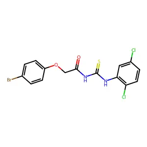 2-(4-bromophenoxy)-N-[(2,5-dichlorophenyl)carbamothioyl]acetamide structure