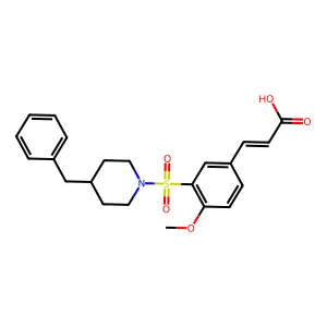 (E)-3-[3-(4-benzylpiperidin-1-yl)sulfonyl-4-methoxyphenyl]prop-2-enoic acid structure