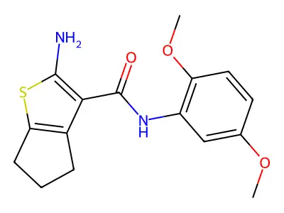 2-amino-N-(2,5-dimethoxyphenyl)-5,6-dihydro-4H-cyclopenta[b]thiophene-3-carboxamide structure
