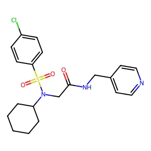 2-[(4-chlorophenyl)sulfonyl-cyclohexylamino]-N-(pyridin-4-ylmethyl)acetamide structure