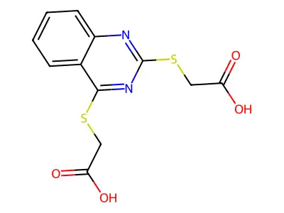({2-[(Carboxymethyl)thio]quinazolin-4-yl}thio)-acetic acid structure