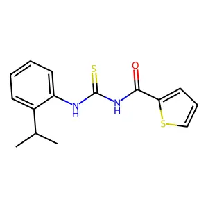 N-[(2-propan-2-ylphenyl)carbamothioyl]thiophene-2-carboxamide structure
