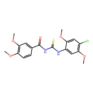 N-[(4-chloro-2,5-dimethoxyphenyl)carbamothioyl]-3,4-dimethoxybenzamide structure