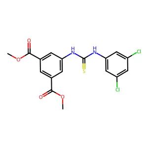 Dimethyl 5-({[(3,5-dichlorophenyl)amino]carbonothioyl}amino)isophthalate structure