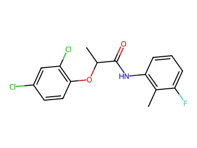 2-(2,4-dichlorophenoxy)-N-(3-fluoro-2-methylphenyl)propanamide structure