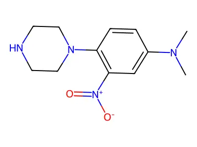 N,N-dimethyl-3-nitro-4-piperazin-1-ylaniline structure
