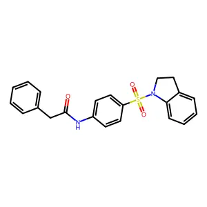 N-[4-(2,3-dihydro-1H-indol-1-ylsulfonyl)phenyl]-2-phenylacetamide structure