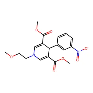 3,5-Dimethyl 1,4-dihydro-1-(2-methoxyethyl)-4-(3-nitrophenyl)-3,5-pyridinedicarboxylate structure