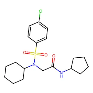 2-[(4-chlorophenyl)sulfonyl-cyclohexylamino]-N-cyclopentylacetamide structure