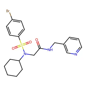 2-[(4-bromophenyl)sulfonyl-cyclohexylamino]-N-(pyridin-3-ylmethyl)acetamide structure