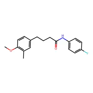 N-(4-fluorophenyl)-4-(4-methoxy-3-methylphenyl)butanamide structure