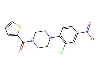 [4-(2-Chloro-4-nitrophenyl)piperazin-1-yl]-thiophen-2-ylmethanone structure