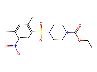 Ethyl 4-(2,4-dimethyl-5-nitrophenyl)sulfonylpiperazine-1-carboxylate structure