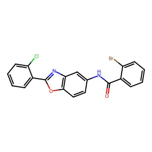 2-bromo-N-[2-(2-chlorophenyl)-1,3-benzoxazol-5-yl]benzamide structure