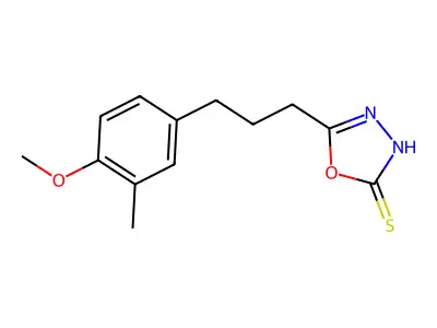 5-[3-(4-Methoxy-3-methyl-phenyl)-propyl]-[1,3,4]oxadiazole-2-thiol structure