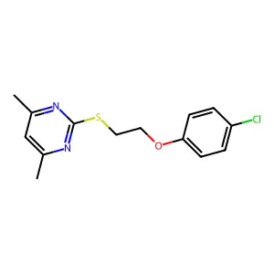 2-{[2-(4-Chlorophenoxy)ethyl]sulfanyl}-4,6-dimethylpyrimidine structure