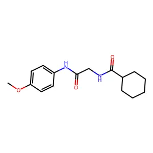 N-[2-(4-methoxyanilino)-2-oxoethyl]cyclohexanecarboxamide structure