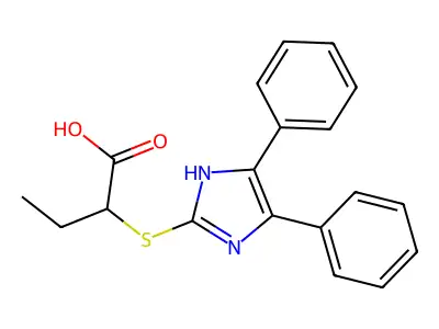 2-[(4,5-diphenyl-1H-imidazol-2-yl)sulfanyl]butanoic acid structure