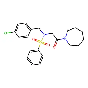 N-[2-(azepan-1-yl)-2-oxoethyl]-N-[(4-chlorophenyl)methyl]benzenesulfonamide structure