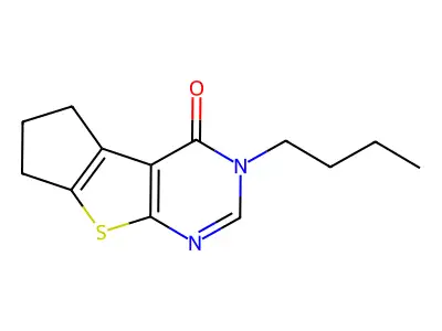 3-butyl-3,5,6,7-tetrahydro-4H-cyclopenta[4,5]thieno[2,3-d]pyrimidin-4-one structure