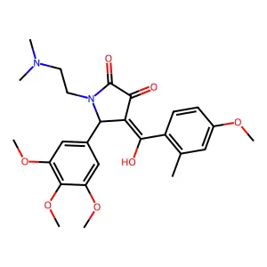 1-(2-dimethylaminoethyl)-4-[hydroxy-(4-methoxy-2-methylphenyl)methylidene]-5-(3,4,5-trimethoxyphenyl)pyrrolidine-2,3-dione structure