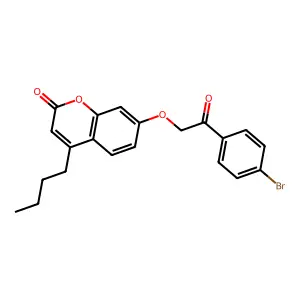 7-[2-(4-bromophenyl)-2-oxoethoxy]-4-butyl-2H-chromen-2-one structure