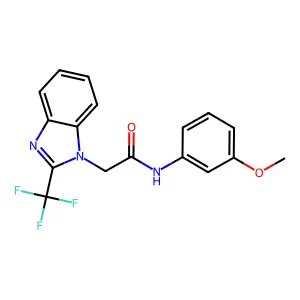 N-(3-methoxyphenyl)-2-[2-(trifluoromethyl)-1H-benzimidazol-1-yl]acetamide structure