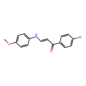 (E)-1-(4-bromophenyl)-3-(4-methoxyanilino)prop-2-en-1-one structure