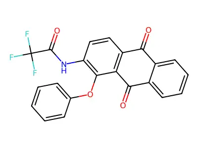 N-(9,10-dioxo-1-phenoxyanthracen-2-yl)-2,2,2-trifluoroacetamide structure
