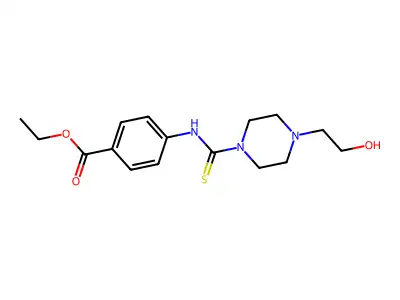 Ethyl 4-({[4-(2-hydroxyethyl)piperazin-1-yl]carbonothioyl}amino)benzoate structure