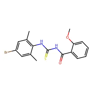 N-[(4-bromo-2,6-dimethylphenyl)carbamothioyl]-2-methoxybenzamide structure