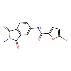 5-bromo-N-(2-methyl-1,3-dioxoisoindol-5-yl)furan-2-carboxamide structure
