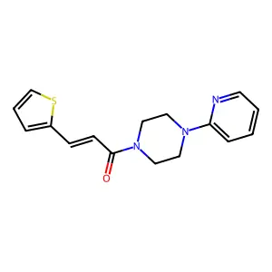 (2E)-1-[4-(pyridin-2-yl)piperazin-1-yl]-3-(thiophen-2-yl)prop-2-en-1-one structure