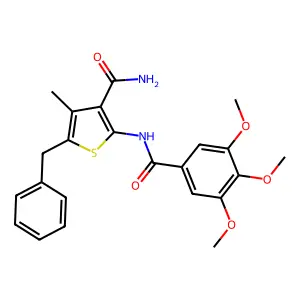 5-Benzyl-4-methyl-2-[(3,4,5-trimethoxybenzoyl)amino]thiophene-3-carboxamide structure