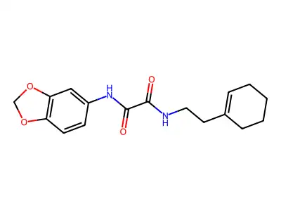 N'-(1,3-benzodioxol-5-yl)-N-[2-(cyclohexen-1-yl)ethyl]oxamide structure