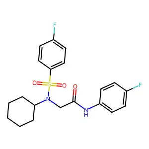 2-[cyclohexyl-(4-fluorophenyl)sulfonylamino]-N-(4-fluorophenyl)acetamide structure