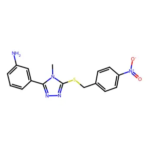 3-[4-Methyl-5-[(4-nitrophenyl)methylsulfanyl]-1,2,4-triazol-3-yl]aniline structure