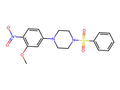 1-(Benzenesulfonyl)-4-(3-methoxy-4-nitrophenyl)piperazine structure