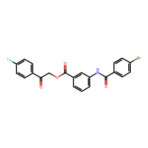 2-(4-Fluorophenyl)-2-oxoethyl 3-[(4-bromobenzoyl)amino]benzoate structure