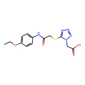{5-[(4-Ethoxy-phenylcarbamoyl)-methylsulfanyl]-tetrazol-1-yl}-acetic acid structure