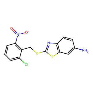 2-[(2-Chloro-6-nitrophenyl)methylsulfanyl]-1,3-benzothiazol-6-amine structure