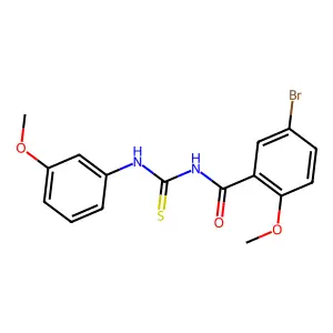5-bromo-2-methoxy-N-[(3-methoxyphenyl)carbamothioyl]benzamide structure