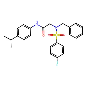 2-[benzyl-(4-fluorophenyl)sulfonylamino]-N-(4-propan-2-ylphenyl)acetamide structure