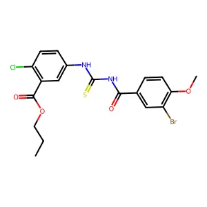 Propyl 5-[(3-bromo-4-methoxybenzoyl)carbamothioylamino]-2-chlorobenzoate structure